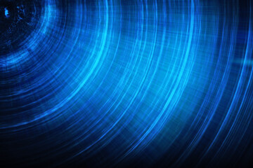 Blue abstract background with spiral pattern. Galaxies with stars and planets with circular motifs...