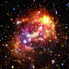 Remarkable galaxy. Stars, nebula, space gas. The elements of this image furnished by NASA.