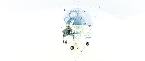 Fototapeta Conceptual technology illustration of artificial intelligence obraz