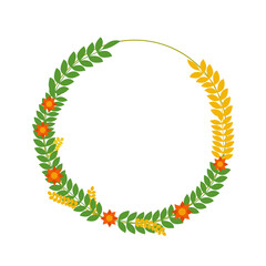 Wedding Invitation Leaf and Flower Decoration