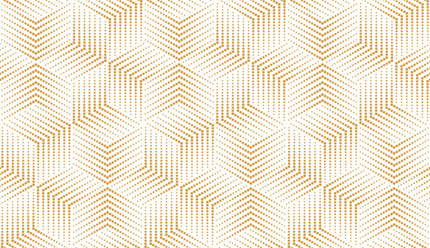 Abstract geometric pattern. A seamless vector background. White and gold ornament. Graphic modern pattern. Simple lattice graphic design