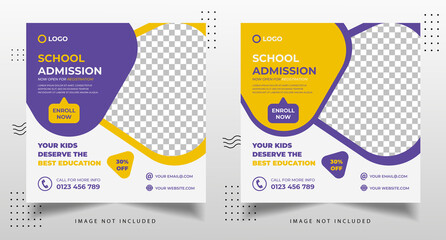 School admission marketing social media instagram post template Premium Vector - obrazy, fototapety, plakaty