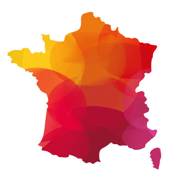 France map. Colorful vector illustration.