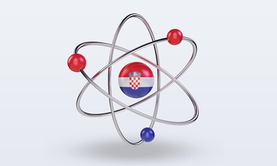 3d science day Croatia flag rendering front view