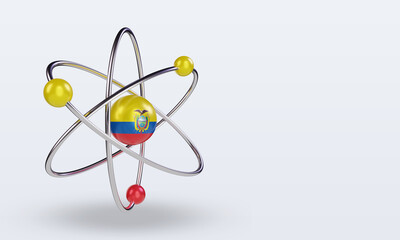 3d science day Ecuador flag rendering left view