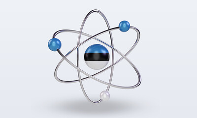 3d science day Estonia flag rendering front view