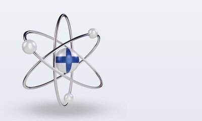 3d science day Finland flag rendering left view