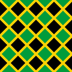 seamless pattern of jamaica flag. vector illustration. print, book cover, wrapping paper, decoration, banner and etc - obrazy, fototapety, plakaty