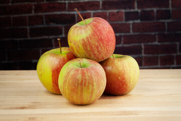 Apples on a wooden table