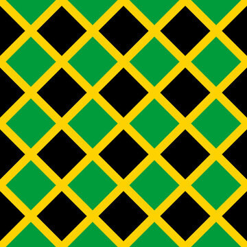 seamless pattern of jamaica flag. vector illustration. print, book cover, wrapping paper, decoration, banner and etc