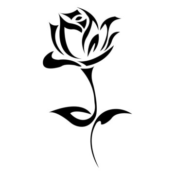 Vector Rose Icon. Symbol Of A Flower.Simple Isolated Illustration.EPS 10.