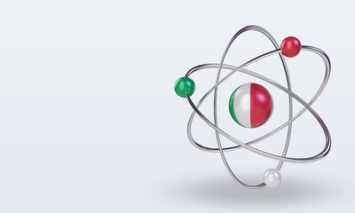 3d science day Italy flag rendering right view