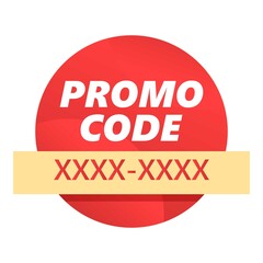 Promotion code icon cartoon vector. Promo discount. Money offer