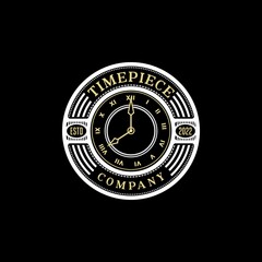 Old Clock Emblem Logo design inspiration