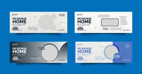 Real estate facebook cover social media post and web banner template
