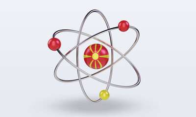 3d science day North Macedonia flag rendering front view