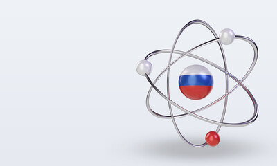 3d science day Russian  flag rendering right view