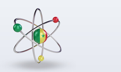 3d science day Senegal flag rendering left view