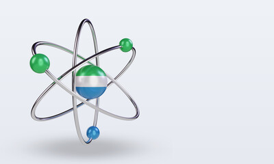 3d science day Sierra Leone flag rendering left view