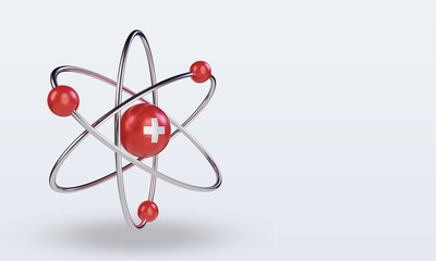 3d science day Switzerland flag rendering left view