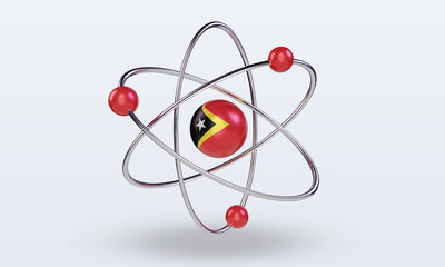 3d science day Timor Leste flag rendering front view