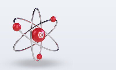 3d science day Tunisia flag rendering left view