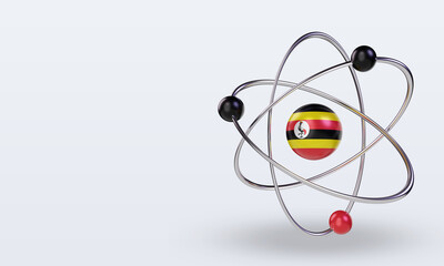 3d science day Uganda flag rendering right view