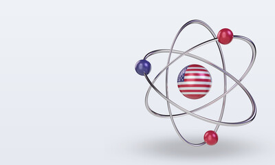 3d science day America flag rendering right view