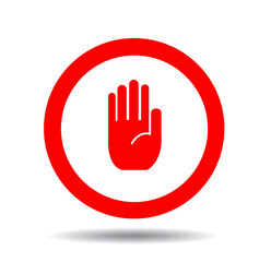 Obraz premium No entry hand sign on white background
