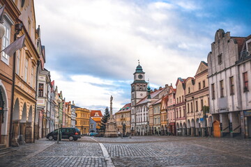 Obraz premium Downtown in Trebon, Czech Republic
