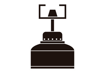 Icono negro de hornillo en fondo blanco.