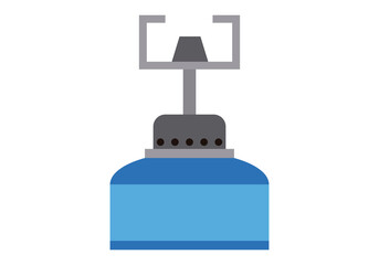 Icono azul de hornillo en fondo blanco.