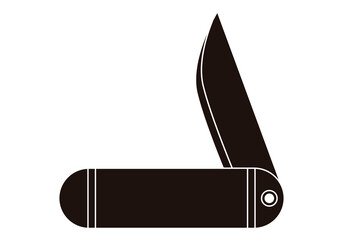 Icono negro de navaja en fondo blanco.