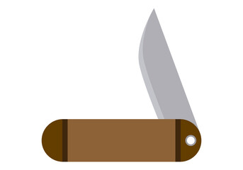 Icono de navaja de madera en fondo blanco.