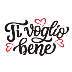 Italian translation: I love you. Hand lettering text. Vector typography