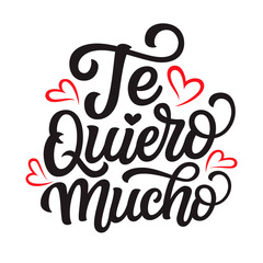 Spanish translation: I love you. Hand lettering text. Vector typography