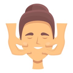 Essential face massage icon cartoon vector. Facial skin. Woman care