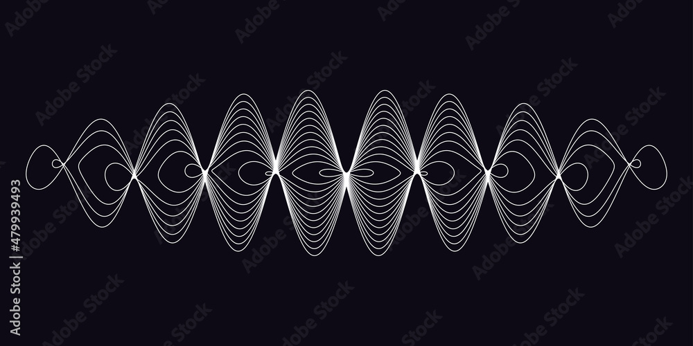 Poster abstract wavy lines. dynamic waves. motion geometric shape. futuristic graphic element. vector illus