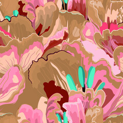 Floral abstraction seamless pattern.