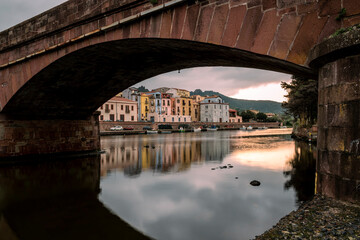 Sardegna: Bosa, tramonto sul Lungofiume Temo