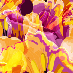 Floral abstraction seamless pattern.