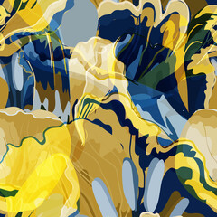 Floral abstraction seamless pattern.