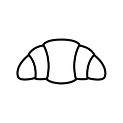 Croissant line icon, vector outline logo isolated on white background