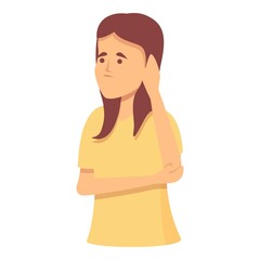 Fototapeta premium Mother deaf icon cartoon vector. Mute people. Person disability