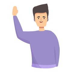 Deaf person icon cartoon vector. Worker listen. Hearing care