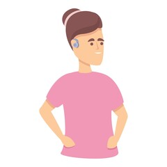 Deaf hearing care icon cartoon vector. Mute language. Diverse person
