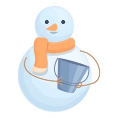 Smiling snowman icon cartoon vector. Snow man. Winter ice