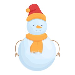 Decoration snowman icon cartoon vector. Scarf fun. Ice snow man