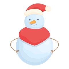 Classic snowman icon cartoon vector. Hat man. Ice happy cute