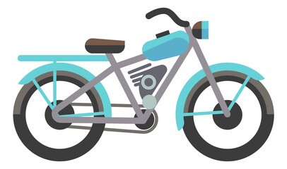 Fototapeta premium Moped icon. Blue small motorcycle side view